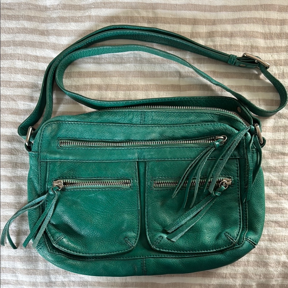 Green Leather Crossbody Bag